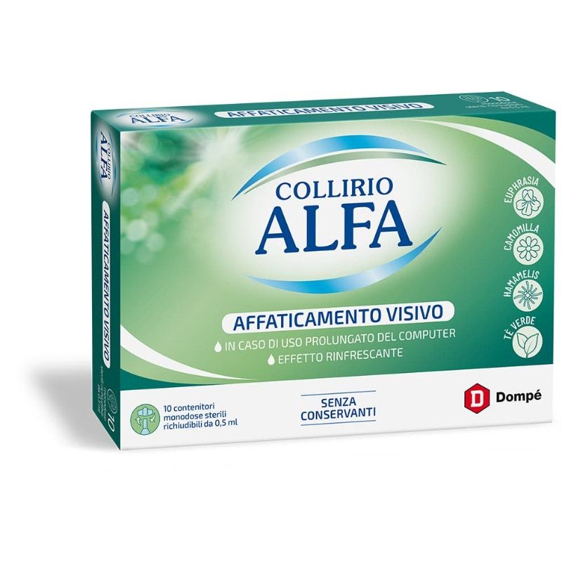 COLLIRIO ALFA AFFATICAMENTO VISIVO 10 PEZZI DA 0,5 ML - farmanauta.it