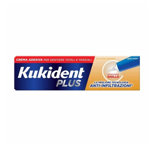 KUKIDENT PLUS BARRIERA ANTI-CIBO NEUTRO CREMA ADESIVA DENTIERE 40 G - farmanauta.it