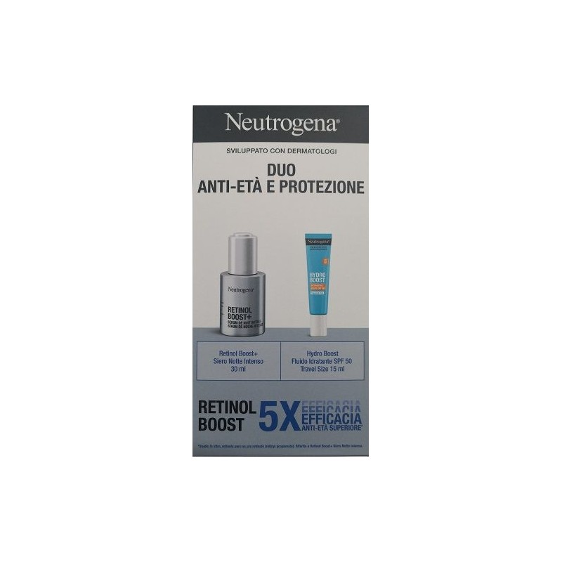 NEUTROGENA PROMO RETINOL BOOST NUOVO SIERO INTENSO + HYDRO BOOST SPF50 TRAVEL SIZE - farmanauta.it