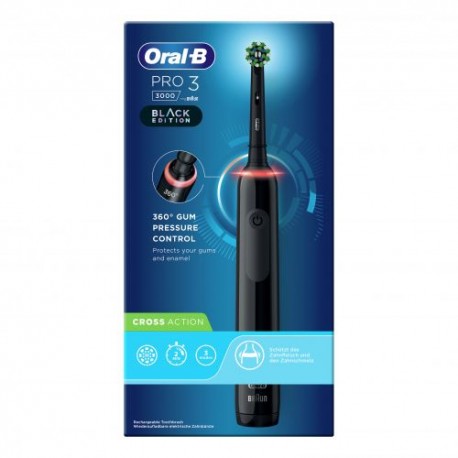 ORAL-B PRO 3 BLACK SPAZZOLINO ELETTRICO + 2 REFILL - farmanauta.it