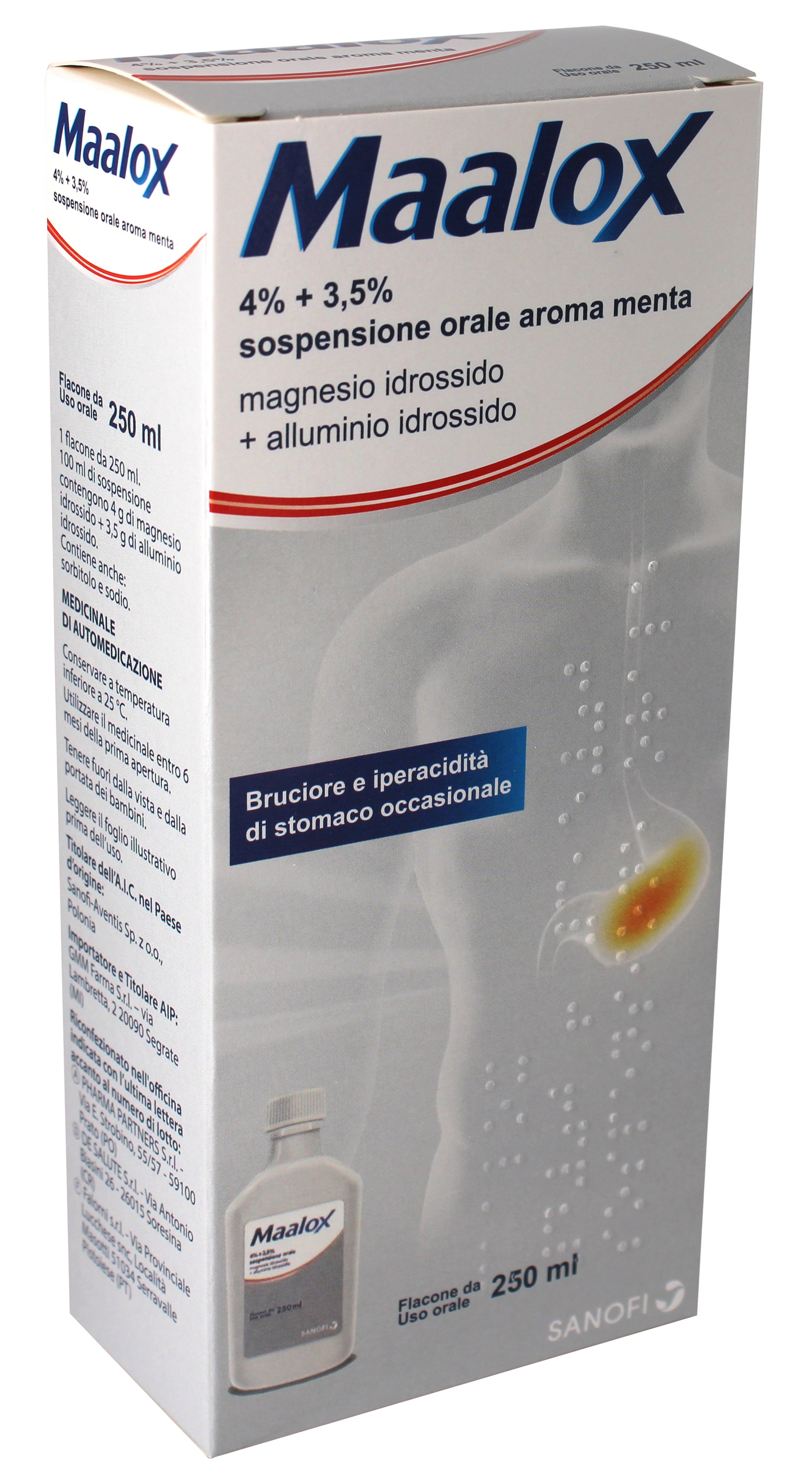 MAALOX*OS SOSP 250ML 4%+3,5% - farmanauta.it