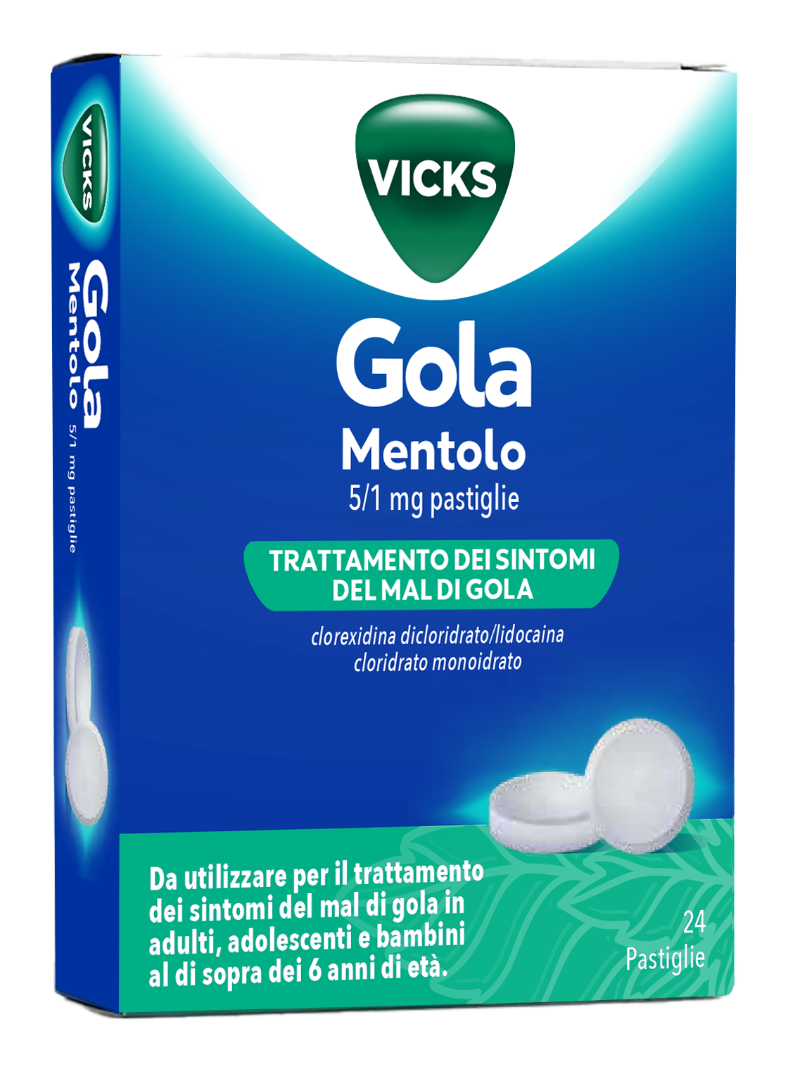 VICKS GOLA*24PAST 5+1MG MENTOL - farmanauta.it