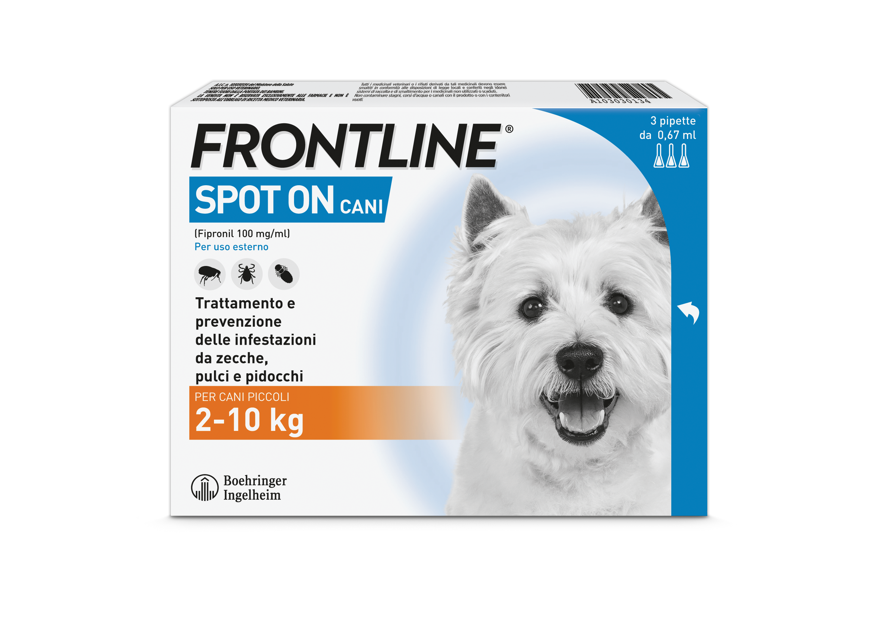 FRONTLINE*3PIP 2-10KG CANI - farmanauta.it