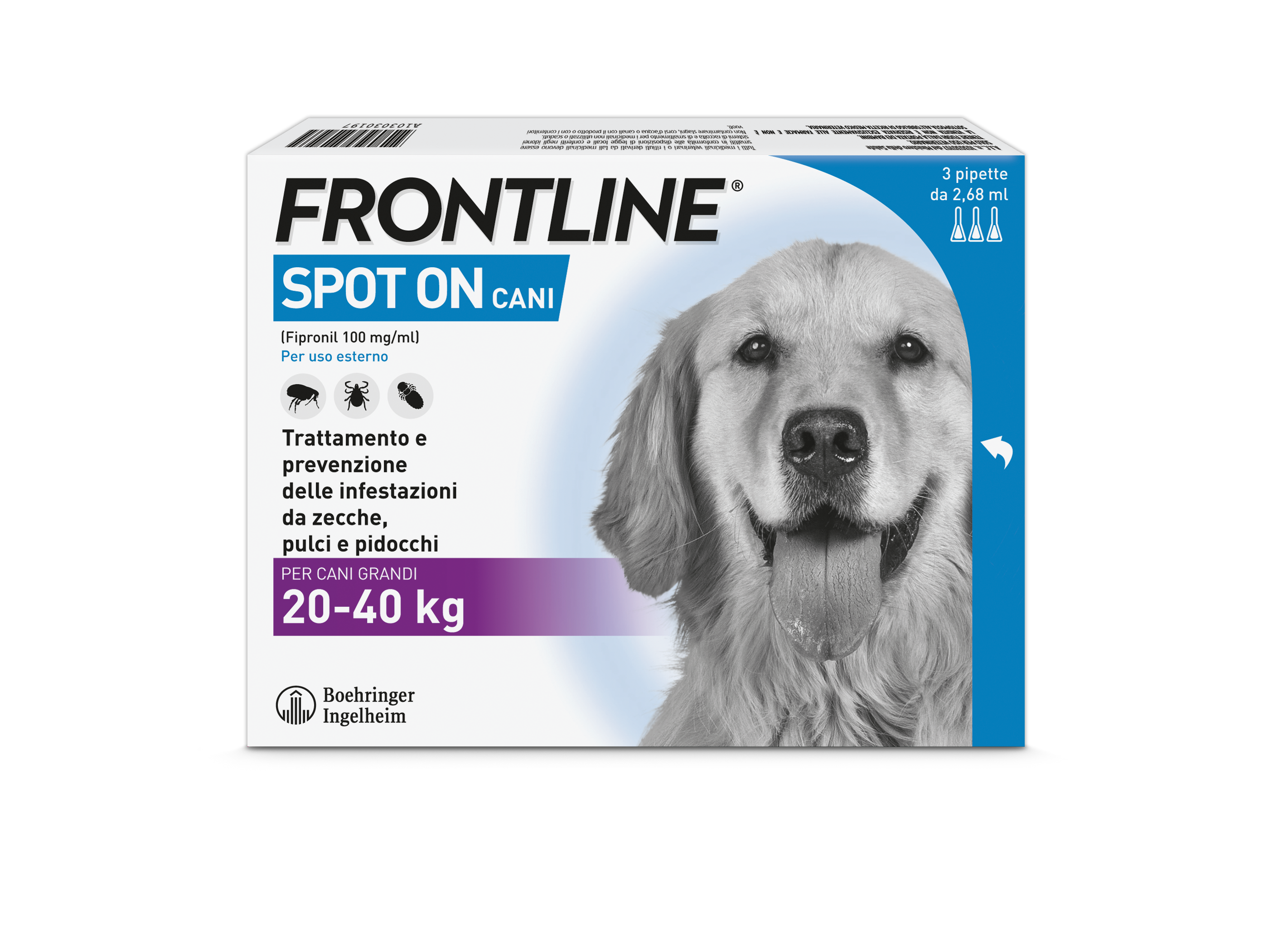 FRONTLINE*3PIP 20-40KG CANI - farmanauta.it