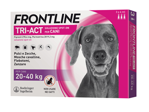 FRONTLINE TRI-ACT*3PIP 20-40KG - farmanauta.it