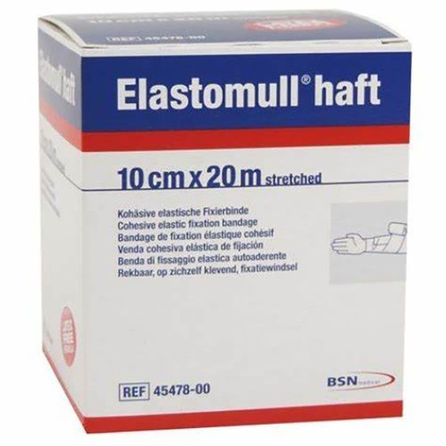 BENDA ELASTICA AUTOADESIVA PER FISSAGGIO MEDICAZIONI ELASTOMULL HAFT LF ALTEZZA 10 CM LUNGHEZZA 20 M - farmanauta.it