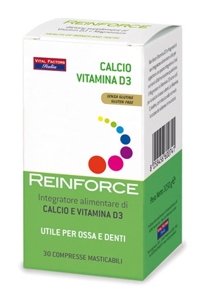 REINFORCE CALCIO + VITAMINA D3 30 COMPRESSE MASTICABILI - farmanauta.it