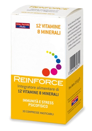REINFORCE 12 VITAMINE + 8 MINERALI 30 COMPRESSE MASTICABILI - farmanauta.it