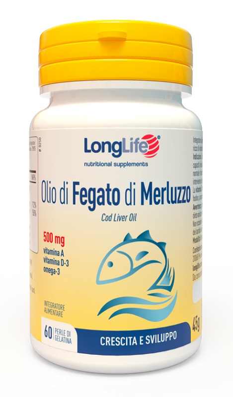 LONGLIFE OLIO FEGATO MERLUZZO 500 MG 60 PERLE - farmanauta.it