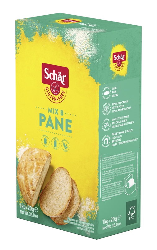 SCHAR MIX B PREPARATO PANE SENZA LATTOSIO 1 KG + 20 G - farmanauta.it