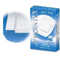 GARZA PRONTEX SOFT PAD COMPRESSA 5X7 CM 5 PEZZI - farmanauta.it
