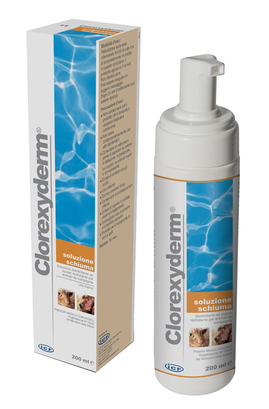 CLOREXYDERM SOLUZIONE SCHIUMA 200 ML - farmanauta.it