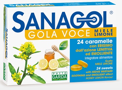 SANAGOL GOLA VOCE MIELE LIMONE 24 CARAMELLE - farmanauta.it