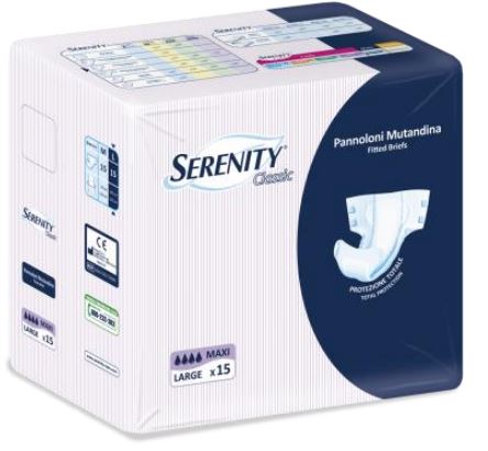 PANNOLONE PER INCONTINENZA A MUTANDINA SERENITY CLASSIC FORMATO MAXI TAGLIA LARGE 15 PEZZI - farmanauta.it