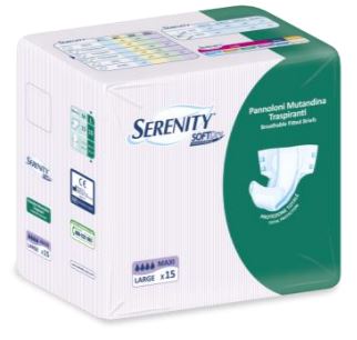 PANNOLONE PER INCONTINENZA SERENITY SOFTDRY FORMATO MAXI TAGLIA LARGE 15 PEZZI - farmanauta.it