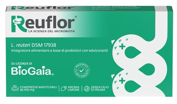 REUFLOR 10 COMPRESSE MASTICABILI AROMA LIMONE - farmanauta.it