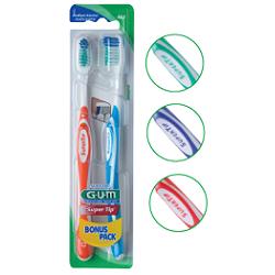 GUM SUPER TIP 463 COMPACT SPAZZOLINO MEDIO BONUS PACK 2 PEZZI - farmanauta.it
