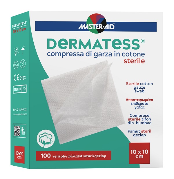 GARZA IDROFILA DERMATESS COT 10X10 100 PEZZI - farmanauta.it