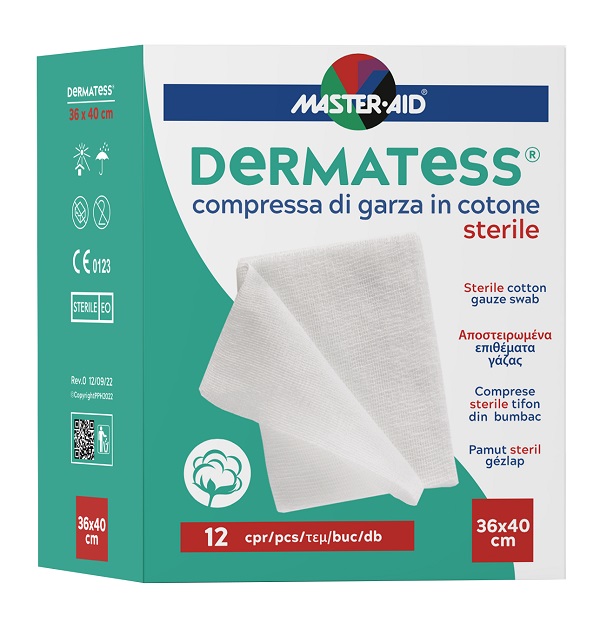 GARZA IDROFILA DERMATESS COT 36X40 12 PEZZI - farmanauta.it