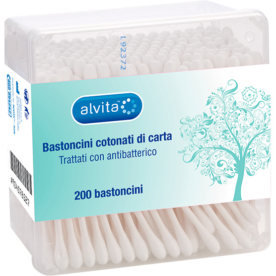 BASTONCINI COTONE 200 PEZZI ALVITA - farmanauta.it