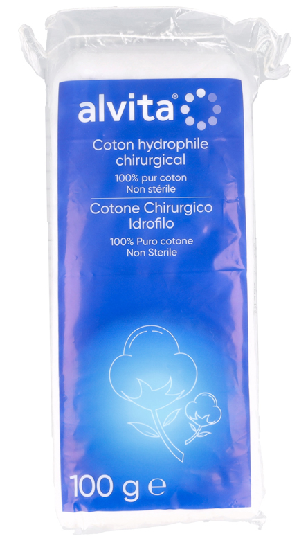 COTONE CHIRURGICO IDROFILO ALVITA 100% PURO COTONE 100 G - farmanauta.it
