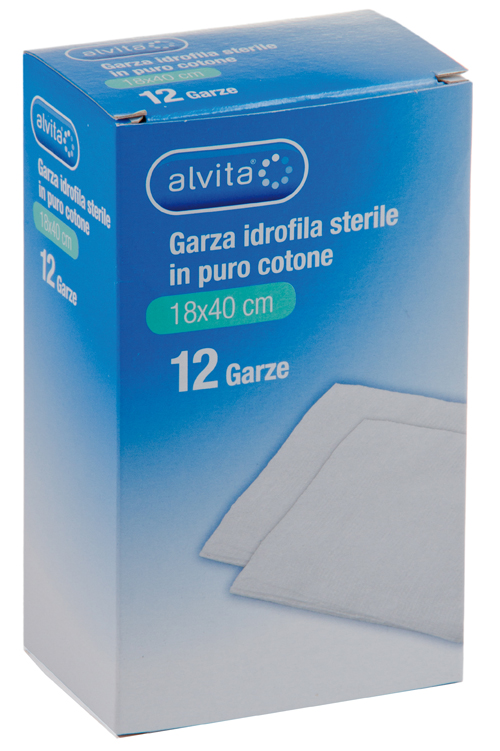 ALVITA GARZA COMPRESSA IDROFILA 18X40CM 12 PEZZI - farmanauta.it