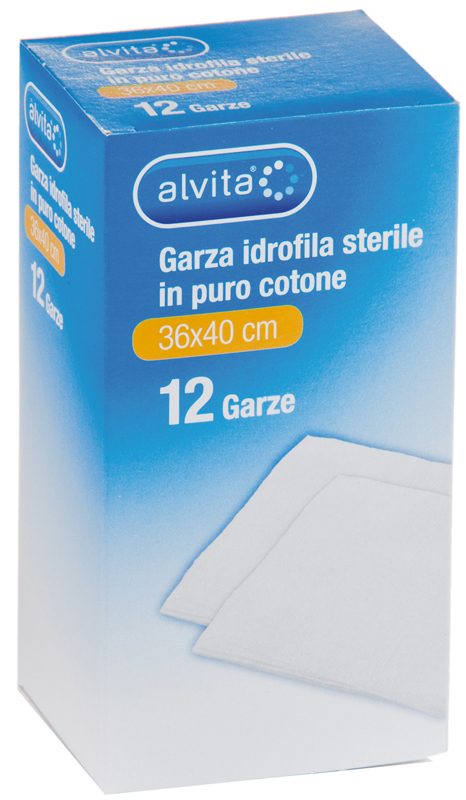 ALVITA GARZA COMPRESSA IDROFILA 36X40CM 12 PEZZI - farmanauta.it