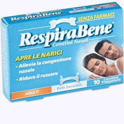 CEROTTO NASALE TRASPARENTE ADULTI RESPIRA BENE 10 PEZZI - farmanauta.it