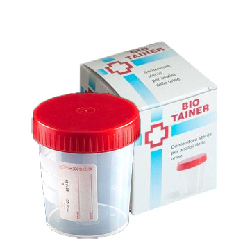 CONTENITORE PER URINA BIO TAINER GRADUATO CON SUPERFICIE DI SCRITTURA CON TAPPO A VITE CAPACITA' 120ML 1 PEZZO - farmanauta.it