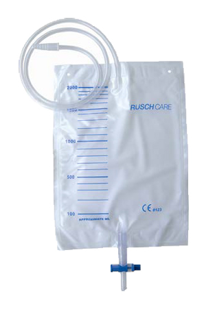 SACCA DI DRENAGGIO DA LETTO PER INCONTINENZA RUSCH IN PVC RIUTILIZZABILE CON VALVOLA DI NON RITORNO E SCARICO TUBO 130 CM CAPACITA' 2 L 150 PEZZI - farmanauta.it