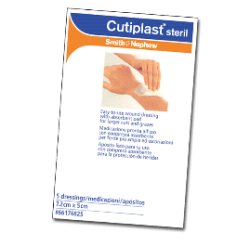 MEDICAZIONE CUTIPLAST STERIL ADESIVA SUPPORTO IN TNT ADESIVO POLIACRILATO IPOLLERGENICO TAMPONE NON ADERENTE 10X8CM 5 PEZZI - farmanauta.it