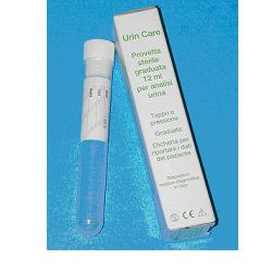 PROVETTA STERILE URIN CARE 12ML IN POLISTIROLO TRASPARENTE, GRADUATA, CON TAPPO BIANCO INTERNO A PRESSIONE, SINGOLARMENTE ASTUCCIATA E CORREDATA DI ETICHETTA AUTOADESIVA - farmanauta.it
