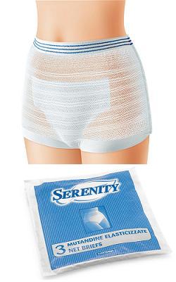 MUTANDINA ELASTICA RETTANGOLARE A RETE SERENITY L 3 PEZZI - farmanauta.it