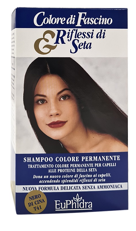 EUPHIDRA COLORE DI FASCINO & RIFLESSI DI SETA SHAMPOO COLORE PERMANENTE 41 NERO DI CINA 120 ML - farmanauta.it