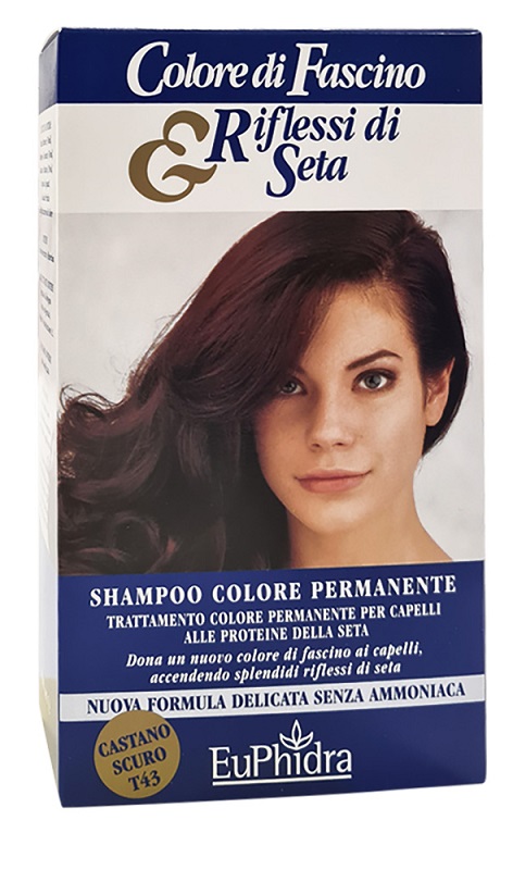 EUPHIDRA COLORE DI FASCINO & RIFLESSI DI SETA SHAMPOO COLOR PERMANENTE 43 CASTANO SCURO 120 ML - farmanauta.it