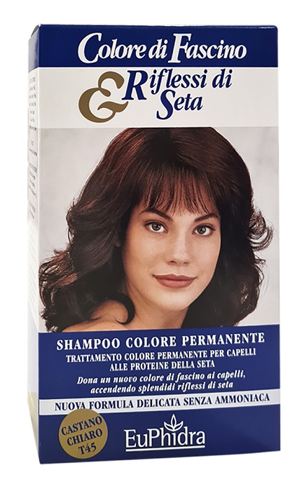 EUPHIDRA COLORE DI FASCINO & RIFLESSI DI SETA SHAMPOO COLORE PERMANENTE 45 CASTANO CHIARO 120 ML - farmanauta.it