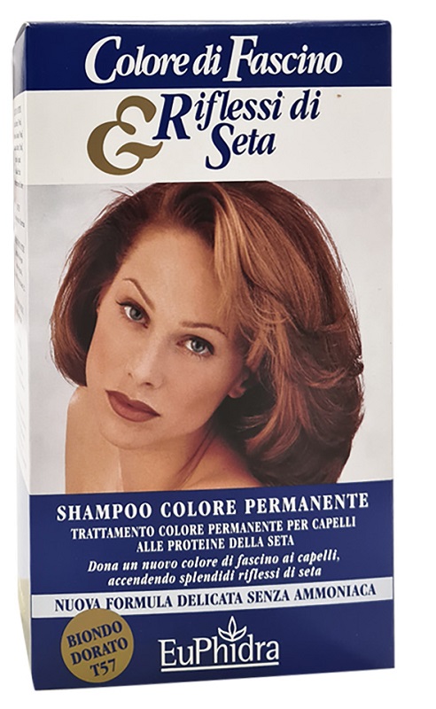 EUPHIDRA COLORE DI FASCINO & RIFLESSI DI SETA SHAMPOO COLORE PERMANENTE 57 BIONDO DORATO 120 ML - farmanauta.it