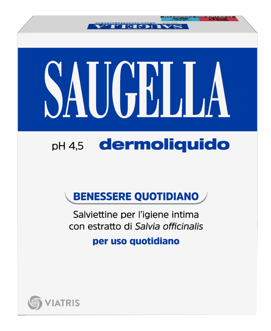 SAUGELLA DERMOLIQUIDO PH 4,5 SALVIETTINE IGIENE INTIMA BENESSERE QUOTIDIANO 10 PEZZI - farmanauta.it