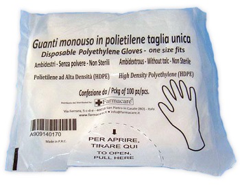 GUANTO MONOUSO IN PVC MISURA UNICA 100 PEZZI - farmanauta.it