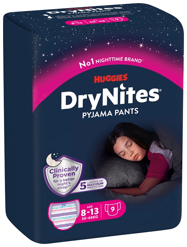 PANNOLINO HUGGIES DRYNITES 8/13 ANNI GIRL L 30/48KG 9 PEZZI - farmanauta.it