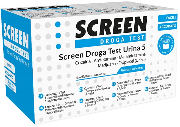 DROGA TEST CHE RILEVA 5 DROGHE TRAMITE URINA RISULTATO PER OGNI DROGA ANALIZZATA SCREEN DROGA TEST URINA 5 - farmanauta.it