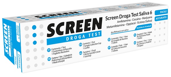 DROGA TEST CHE RILEVA 6 DROGHE TRAMITE SALIVA RISULTATO PER OGNI DROGA ANALIZZATA SCREEN DROGA TEST SALIVA 6 - farmanauta.it