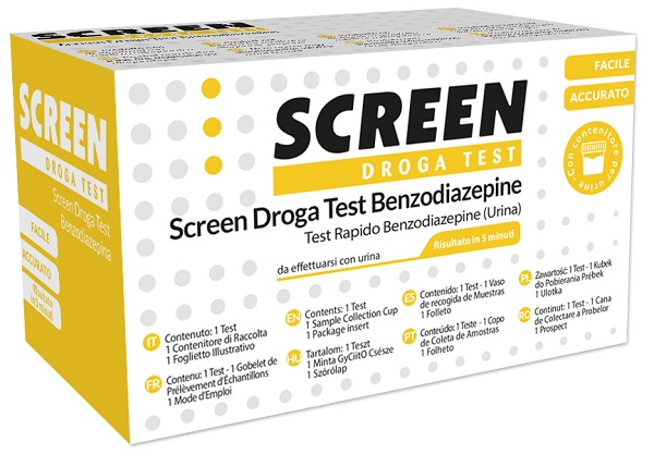 SCREEN DROGA TEST BENZODIAZEPINE TEST ANTIDROGA CON CONTENITORE URINA - farmanauta.it