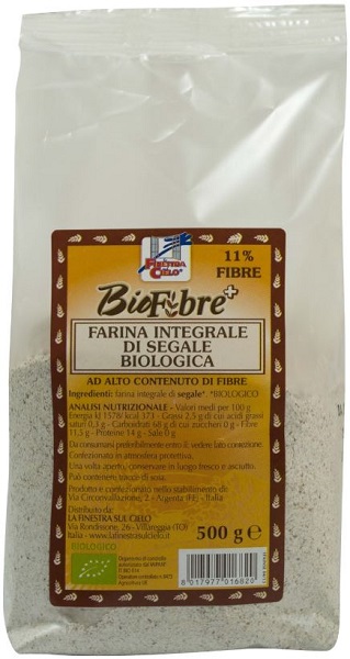 FSC BIOFIBRE+ FARINA INTEGRALE DI SEGALE BIO AD ALTO CONTENUTO DI FIBRA 500 G - farmanauta.it