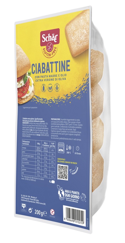 SCHAR CIABATTINA PANE 200 G - farmanauta.it
