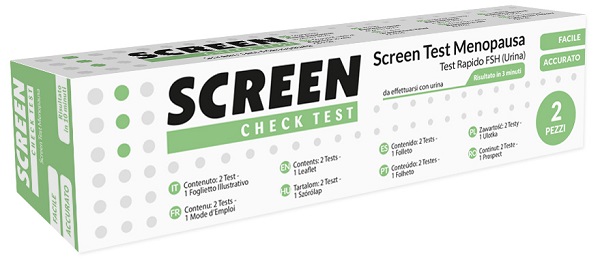 TEST RAPIDO PER L'INDIVIDUAZIONE DI FSH NELL'URINA CHE AIUTA AD INDIVIDUARE LA MENOPAUSA SCREEN CHECK TEST MENOPAUSA/FSH 2 PEZZI - farmanauta.it