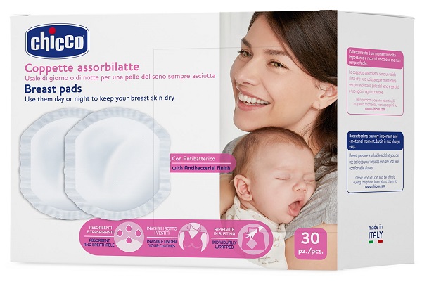 CHICCO COPPETTA ASSORBILATTE ANTIBATTERICA 30 PEZZI - farmanauta.it