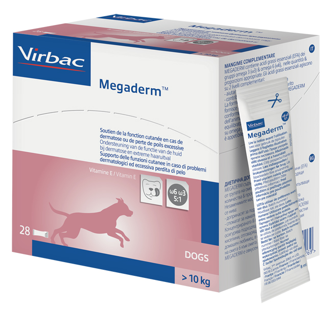 MEGADERM SUPPLEMENTO CANI SUPERIORI A 10 KG SCATOLA DA 28 SACCHETTI MONODOSE 4 ML - farmanauta.it