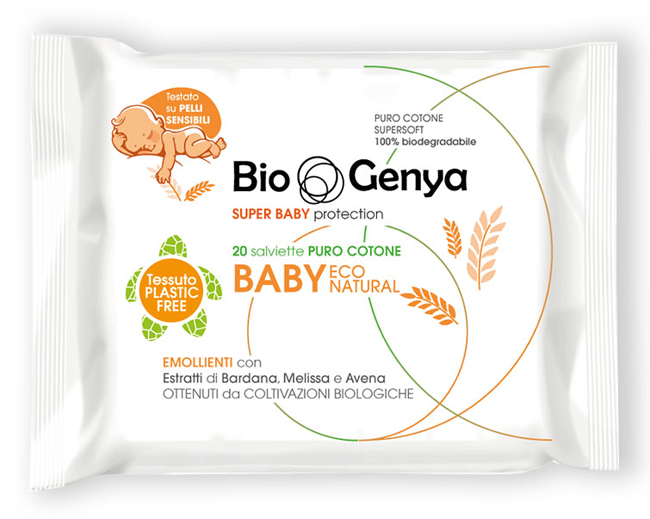 BIOGENYA ECO NATURAL SALVIETTINA BABY COTONE 20 PEZZI - farmanauta.it