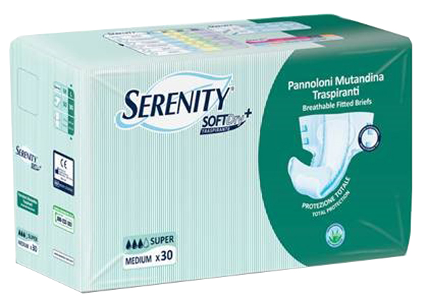 PANNOLONE PER INCONTINENZA A MUTANDINA SERENITY SOFTDRY+ ALOE SUPER MEDIUM 30 PEZZI - farmanauta.it
